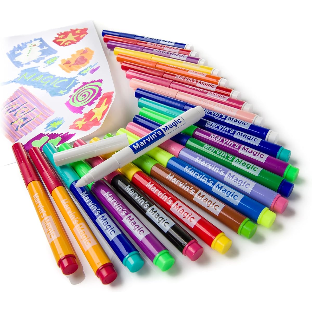 Marvin's Magic - New x 30 Amazing Magic Pens - Color Changing Magic Pen Art - For 3D Lettering and Writing Secret Messages - Includes 30 Magic Pens