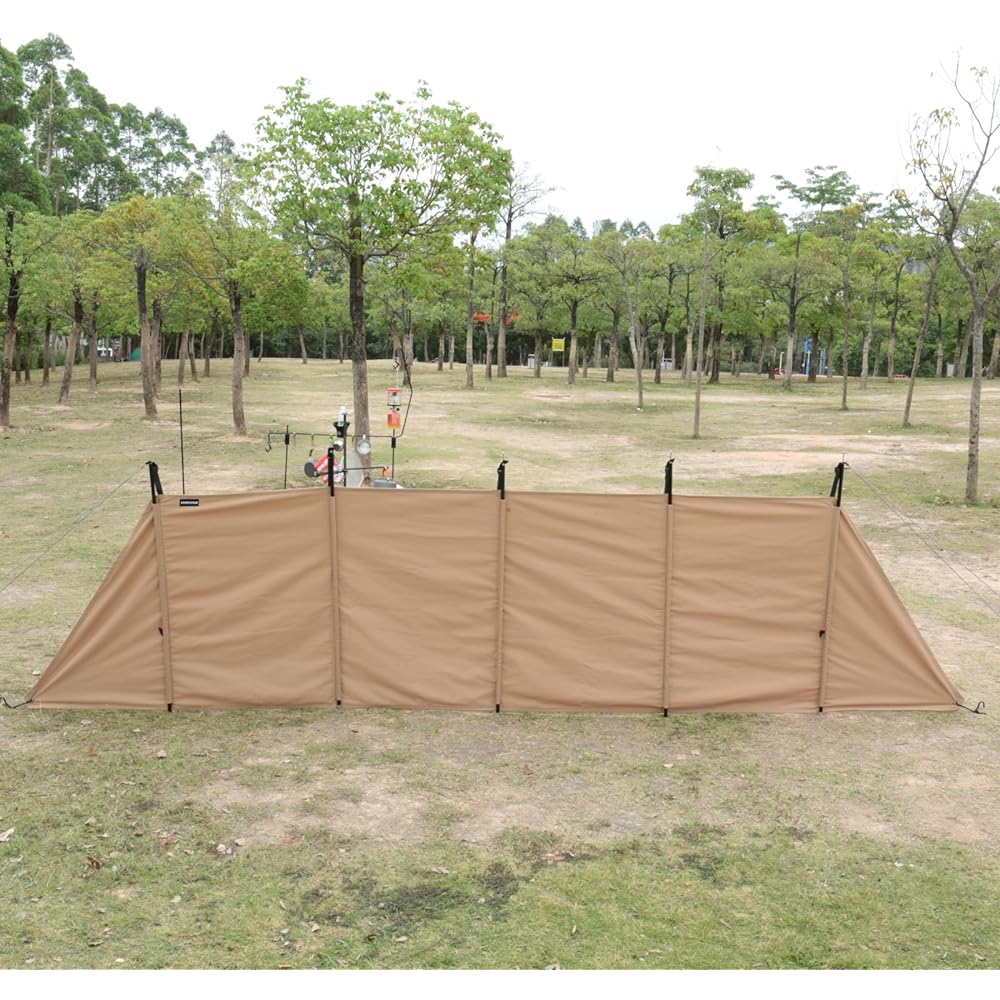 FLYFLYGO camp curtain, polycotton TC material, windscreen, blindfold, windbreak, free site partition, bonfire allowed, flame retardant, excellent heat insulation/fire resistance/water resistance, outdoor/camping