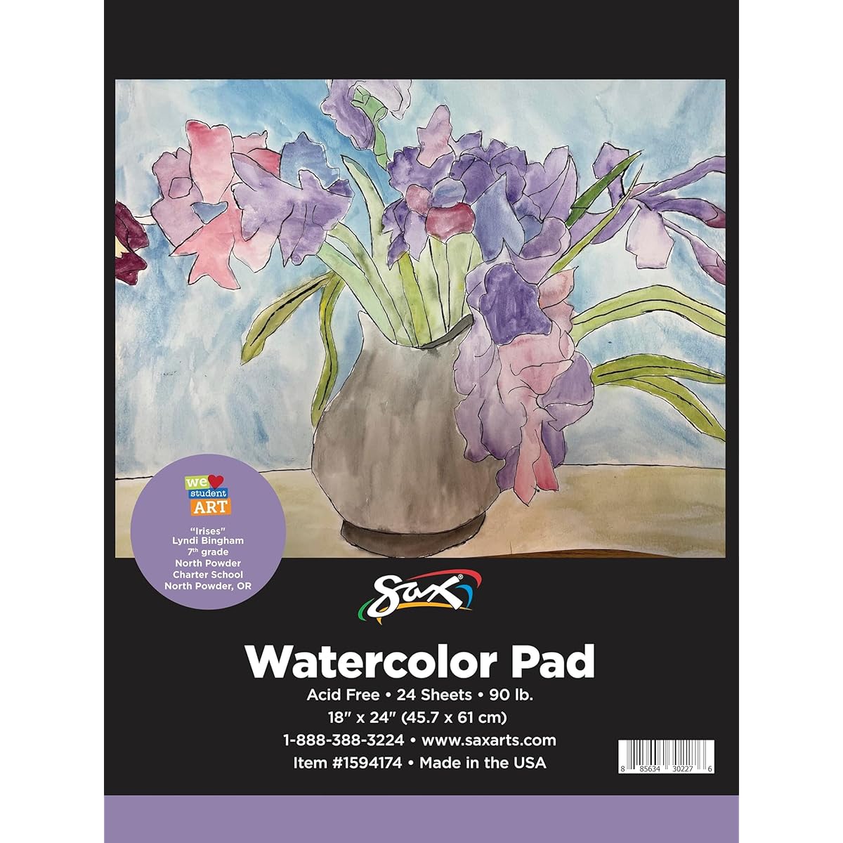 Saxophone Watercolor Pad 90 lbs 18 x 24 inches White 24 Pieces