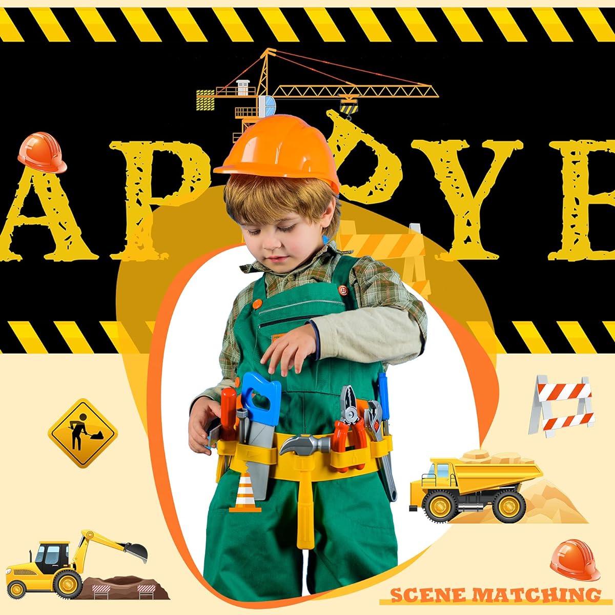 Construction Party Decorations, Construction Birthday Party Supplies, Yard Banner Dump Truck Birthday Outdoor Decorations for Kids Boys Birthday Party Decor 10ft x 1.5ft