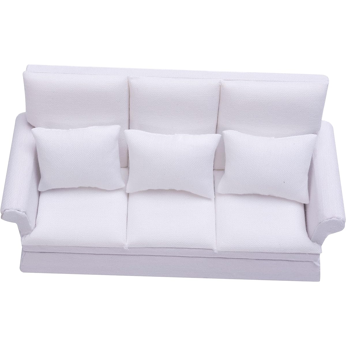 Tukaneeko 1:12 Dollhouse Sofa with 3 Pillows Mini Dollhouse Furniture Decoration Miniature Sofa Dollhouse for Living Room