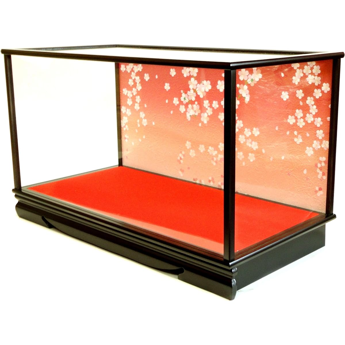 Glass case, doll case, prince case, 10-2, Sho, flap type, internal dimensions: width 67cm, depth 34cm, height 44cm