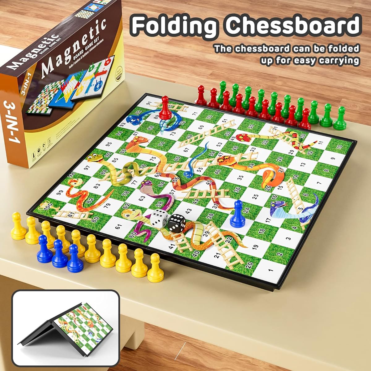 XQW 3-in-1 Big Chess Set