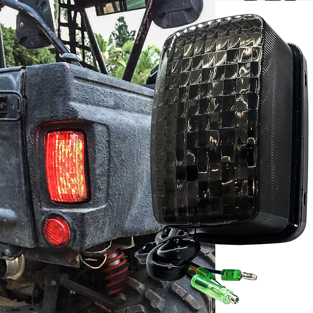 Rhino LED Smoke Lens Tail Brake Stop Aftermarket Light Fits Rhino UTV 450 660 700 SXS 4x4