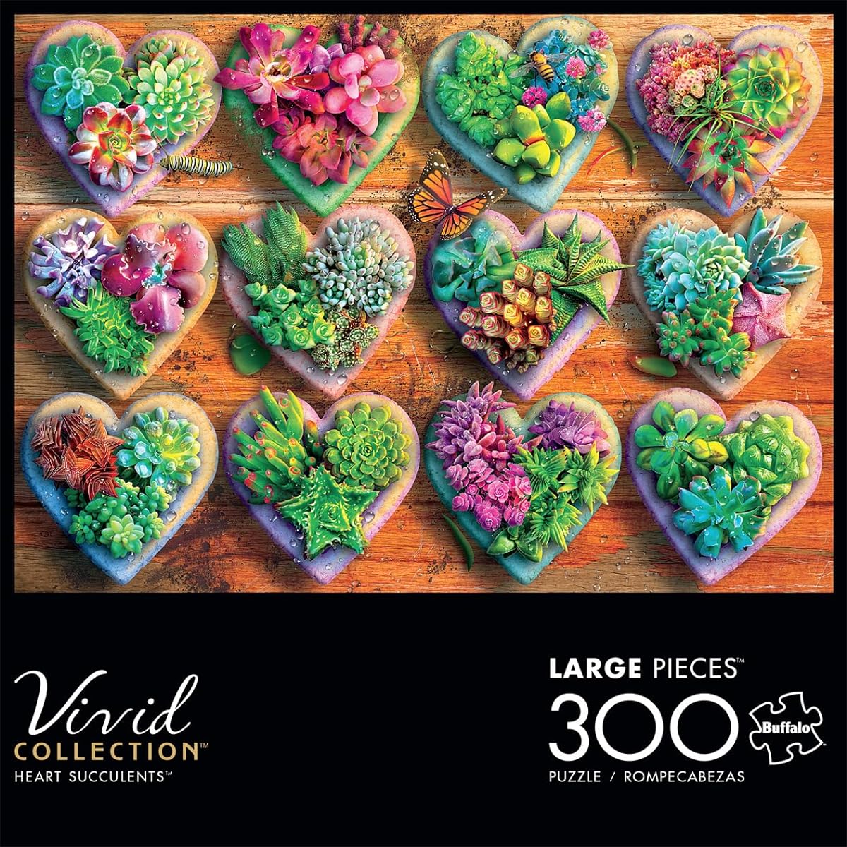 Buffalo Games – Heart Succulent – 300 Large Piece Jigsaw Puzzle Challenge Puzzle for Adults Perfect for Game Night – Completed Size 21.25 x 15.00