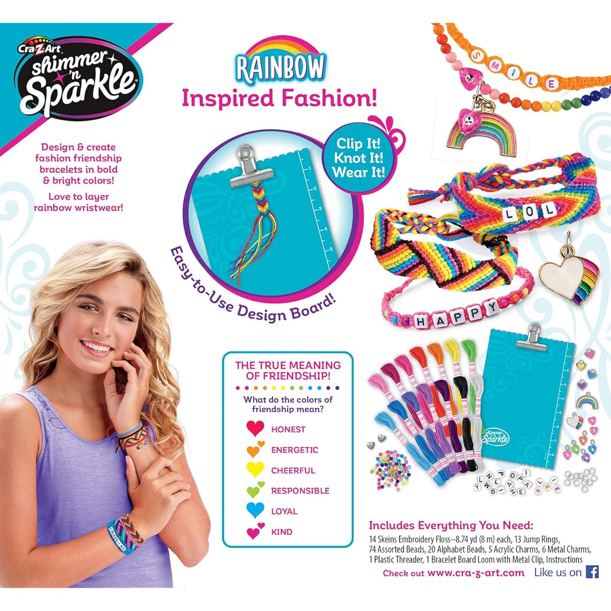 Cra-Z-Art Shimmer & Sparkle Over The Rainbow Friendship Bracelet Kit