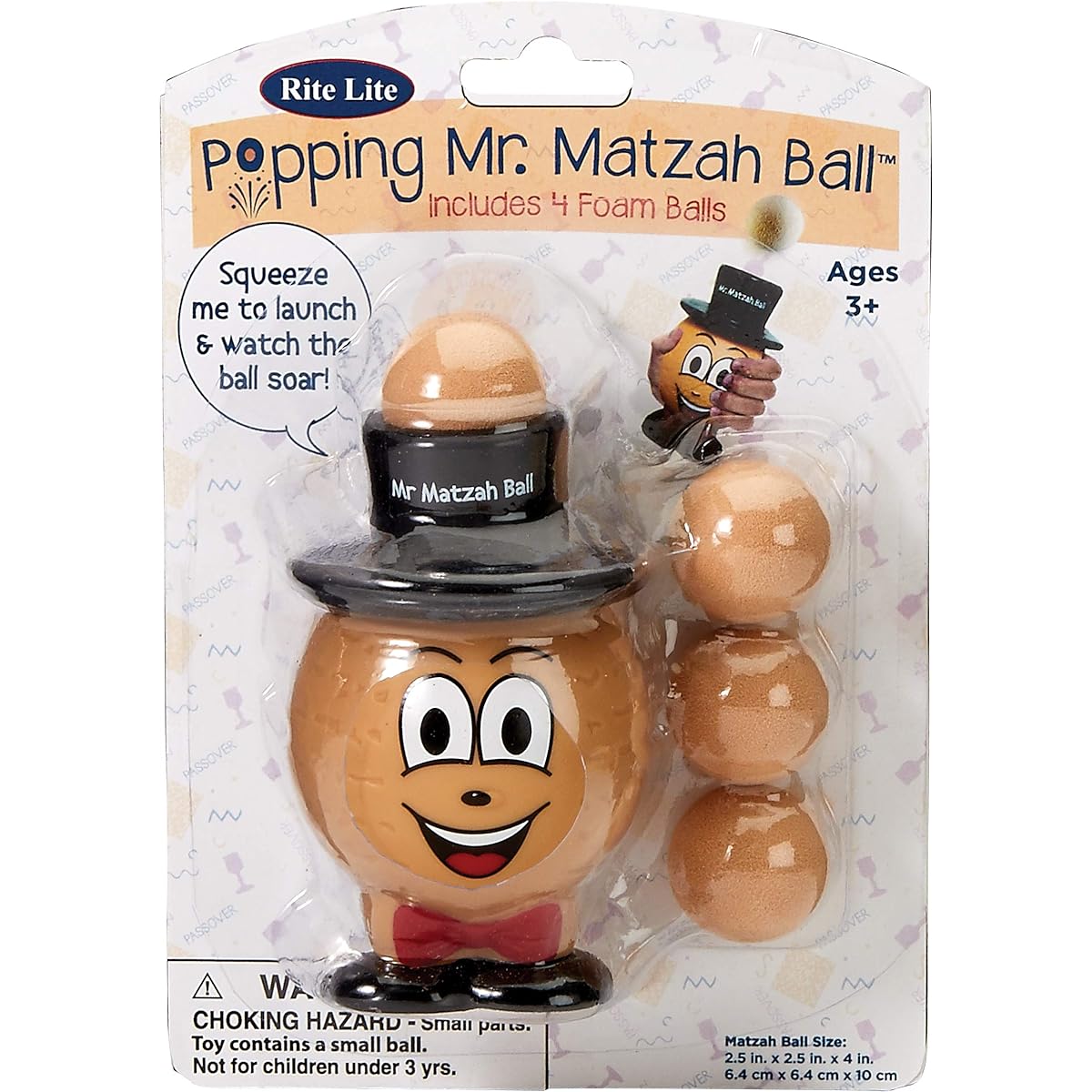 Rite Lite Passover Holiday Fun Popping Mr. Matzoh Balls for Pesassi Dinners