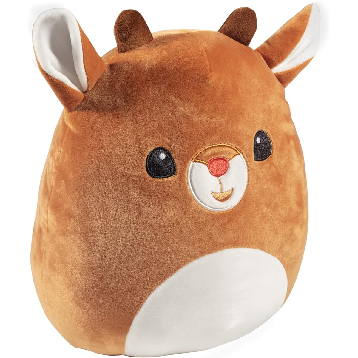 SQUISHMALLOW 12" Red Nosed Reindeer - Official Kelly Toy Plush Toy - Soft and Fluffy Stuffed Deer - Great Gift for Kids - Ages 2 and Up