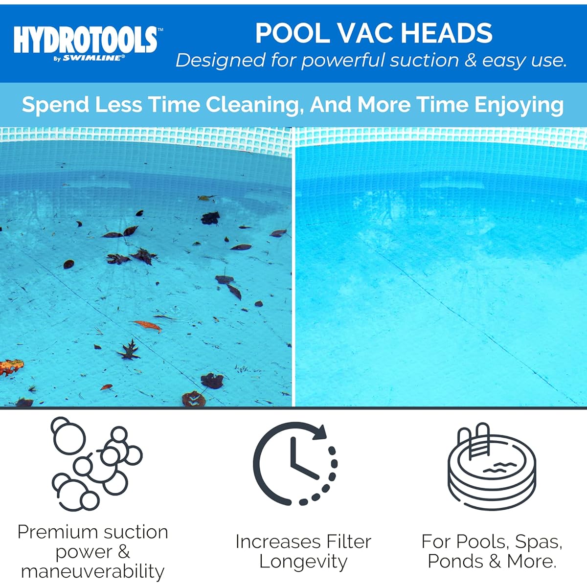 HydroTools by Swimline Clear Weighted Triangular Pool Vacuum Head