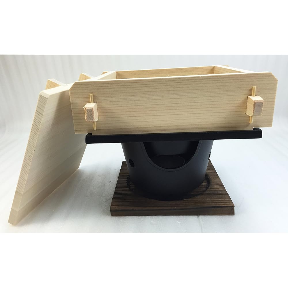 Yamako Hinoki Hinoki Square Steamer Mini Steamer Water Container Beautiful Stove Set Large 20360