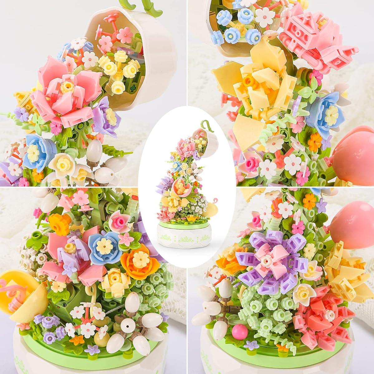 LYXFENGXU Flower Bonsai Building Blocks Creative Flower Bricks Model Sets Assembly Projects for Adults and Kids Best Gift
