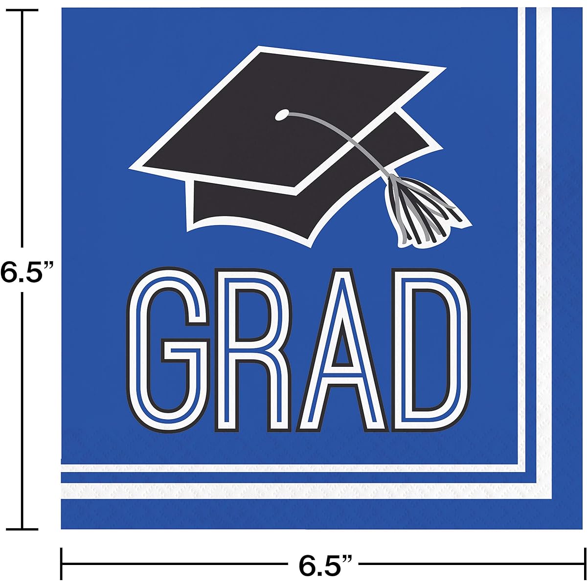 Graduation School Spirit Blue Napkins 108 Count