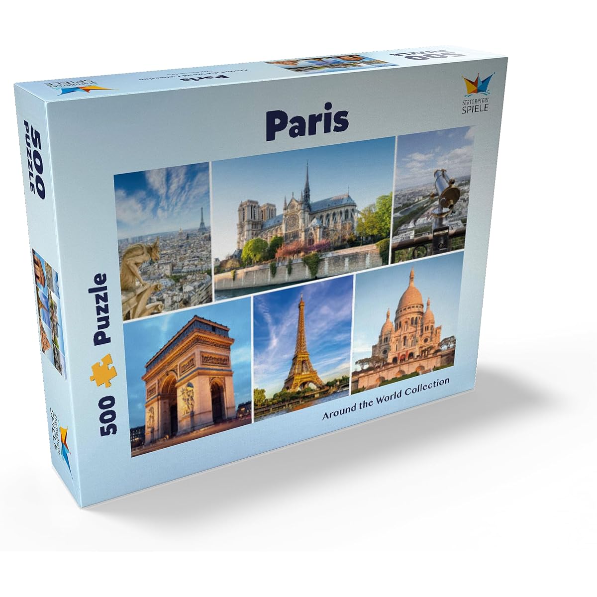 Paris - Notre Dame Cathedral, Eiffel Tower and Sacré Coeur - Premium 500 Piece Jigsaw Puzzle for Adults