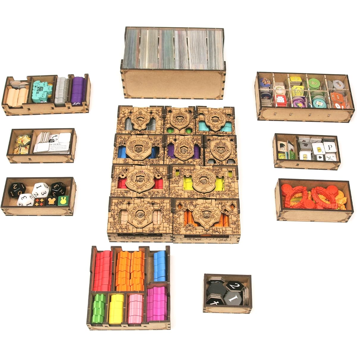 TowerRex Board Game Organizer for Loot Board Game Box, Loot Expansion, Loot Underworld Expansion, Loot Riverfork Expansion, Loot Marauders Expansion, Loot Clockwork Expansion, Loot Tokens and Cards
