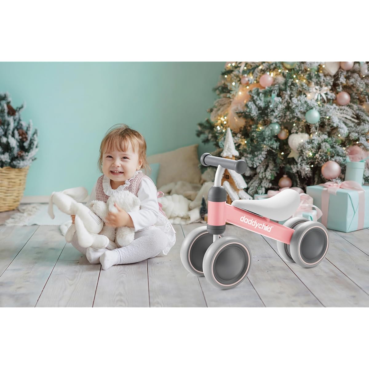 DADDYCHILD Balance Bike Gift for 1 Year Old Girl, Preschool First Bike and 1st Birthday Gift - Train Your Baby to Stand to Run | Toys for 1 Year Old