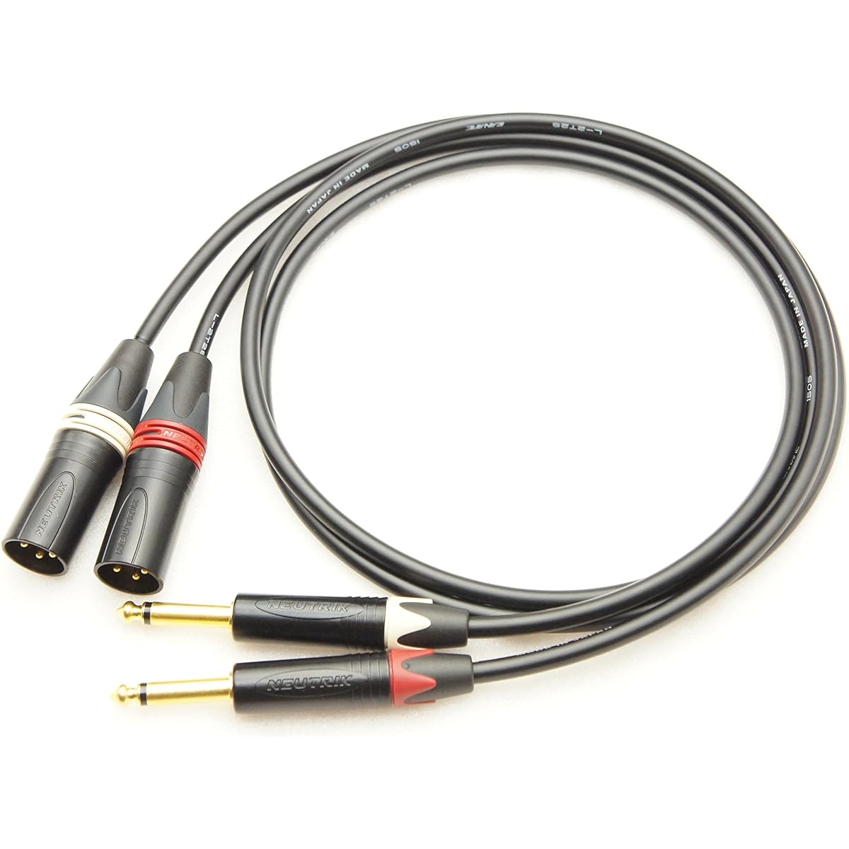 CANARE L-2T2S XLR (male) to TS (monaural phone) 2 pair conversion cable (50m)