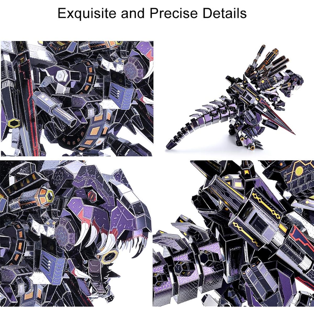 Microworld 3D Metal Model Kit Puzzle Mechanical Tyrannosaurus Rex Challenge Model Building Kit Jigsaw Puzzle Laser Cut Brain Teaser DIY Puzzle for Adults Men Boys Teens