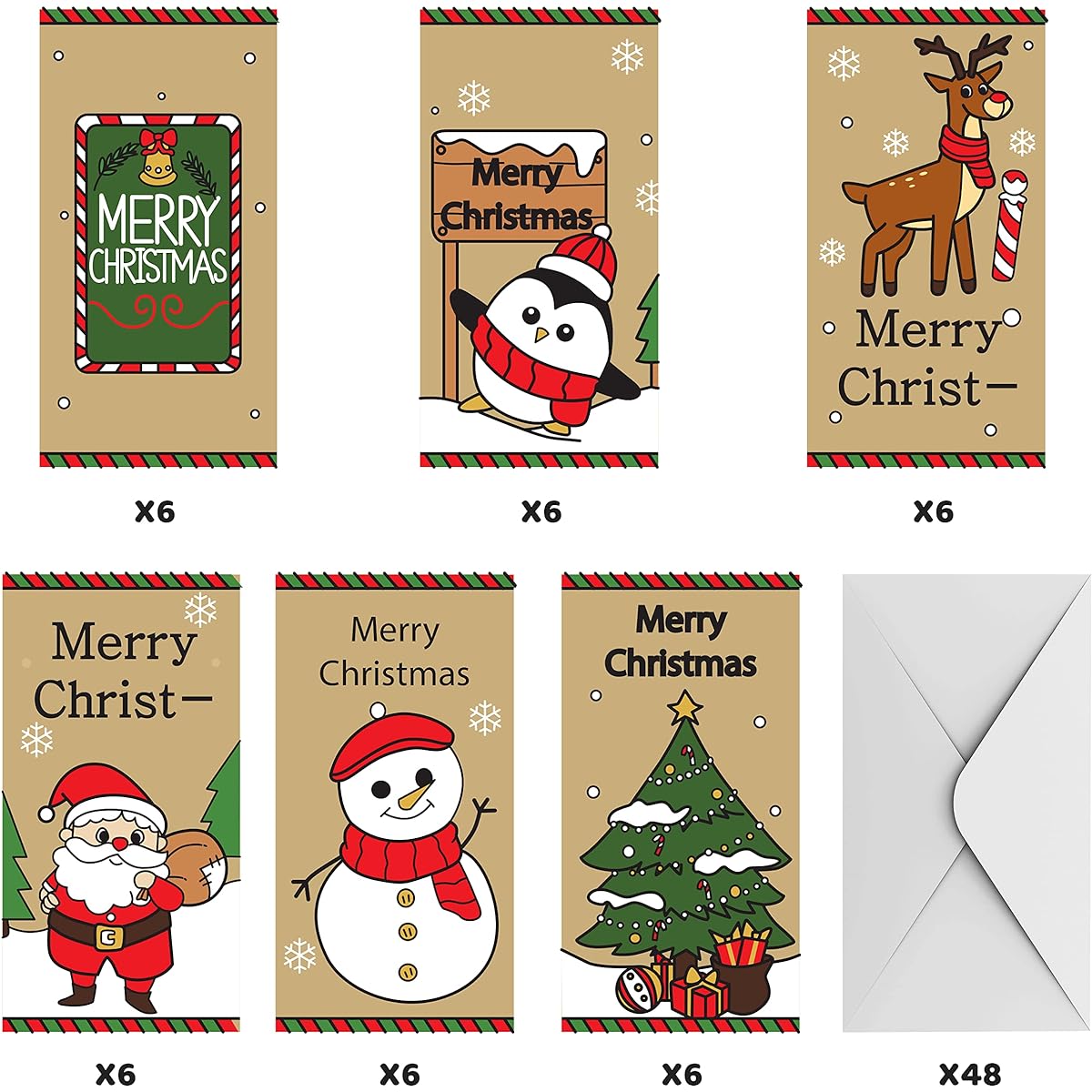 30pcs Christmas Gift Cards Kraft Paper with Envelopes Christmas Gift Cards Cards Holiday Money Envelopes for Cash Gifts Christmas Money Holders Holiday Gifts Special