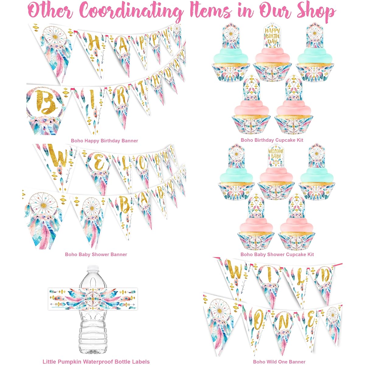 Wild One Banner Pennant - Boho Party Banner