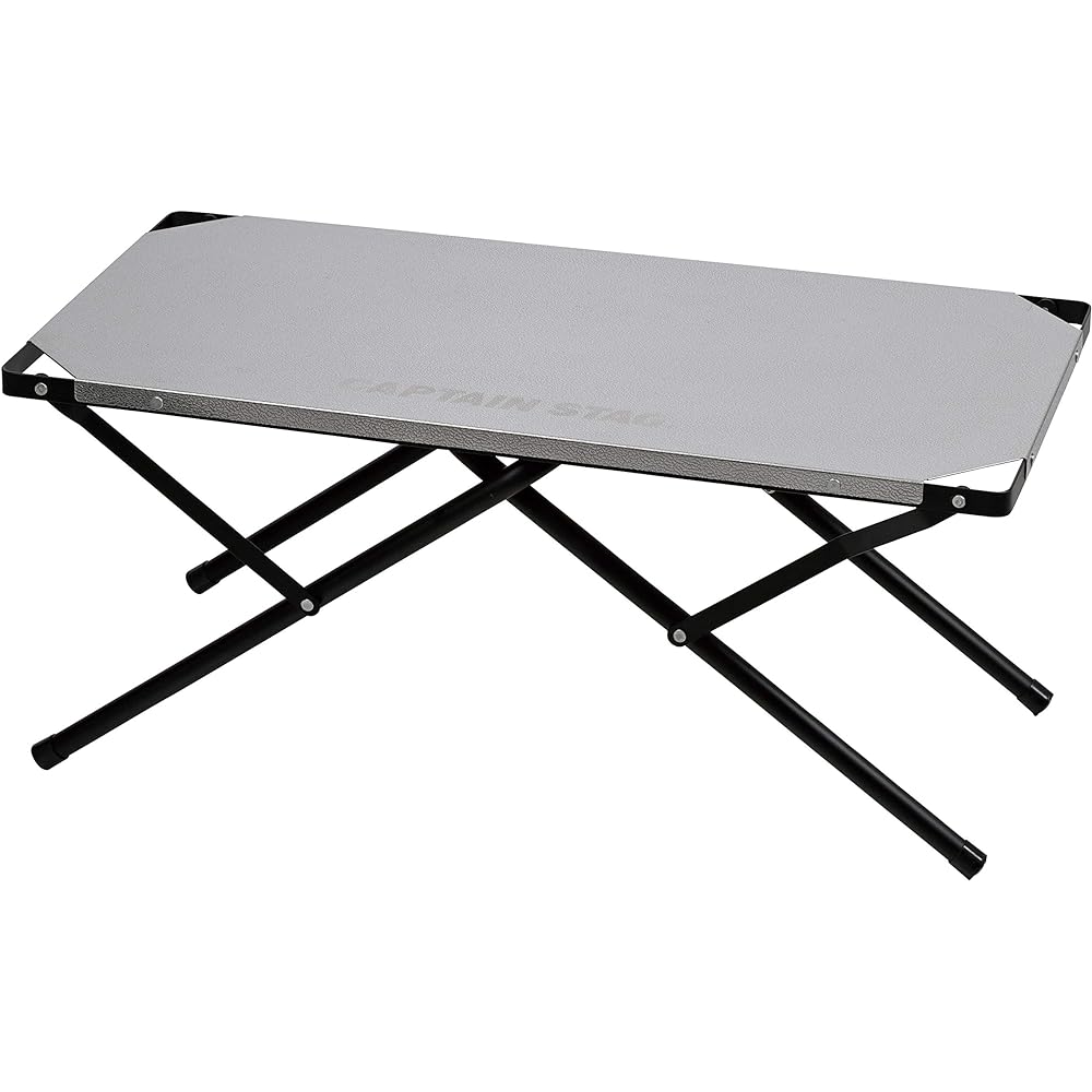 CAPTAIN STAG Outdoor Table Bonfire Table 2way Stainless Steel Side Table Width 600 x Depth 300 x Height 400/265mm Adjustable in 2 Height Levels Storage Bag Included UC-555