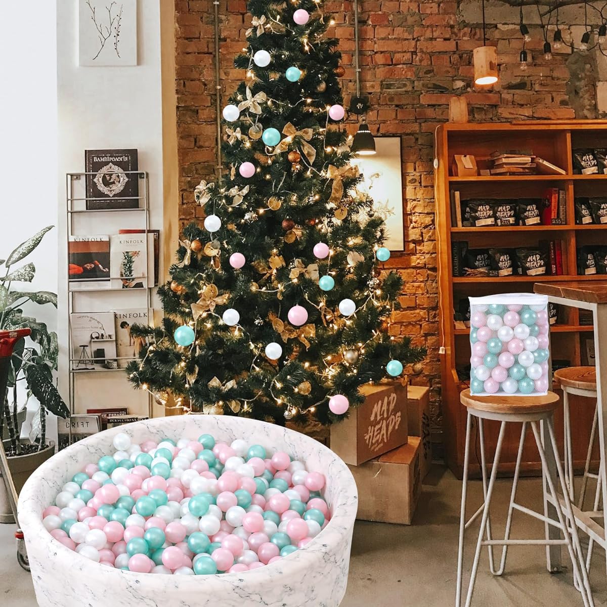 STARBOLO Ball Pit Balls - 100pcs - Crush-proof Plastic Kids Toy Balls Macaron Ocean Balls Birthday Party Games for Pool (Pearl Pink/Pearl Green/Pearl White)