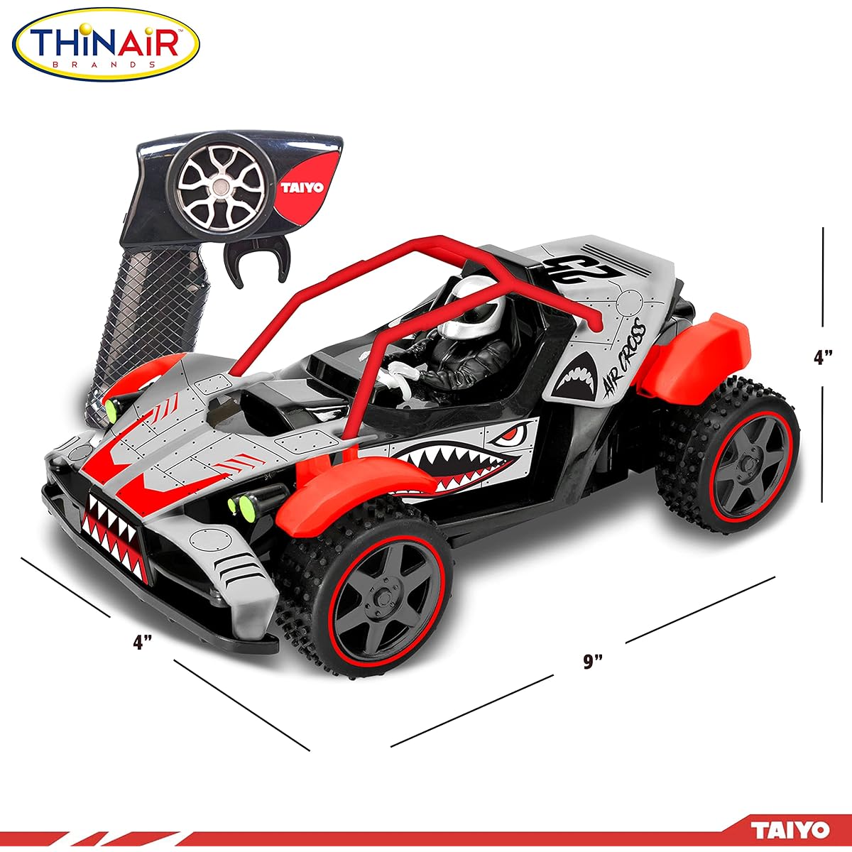 Dr. STEM Toys RC Aircross - Glow in the Dark Car, 1:18 Scale, High Speed Remote Control Vehicle for Kids and Adults, 2.4GHz Off-Road Monster Truck Toy, All Terrain Electric Car Gift, Glow Red