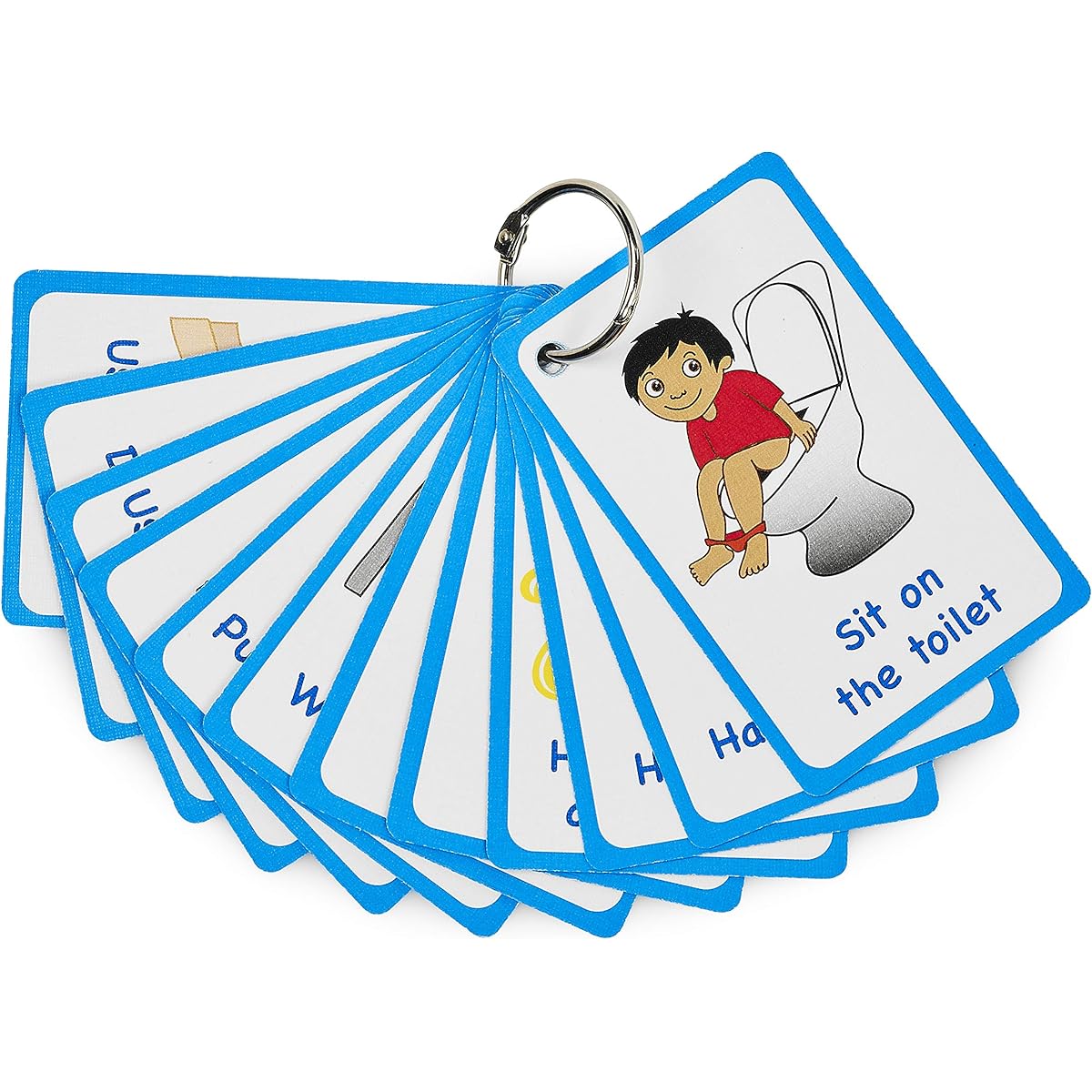 My Toilet Routine Cards - 12 Flash Cards Visual Aids Special Edition Speech Delay Non-Verbal Kids and Adults Autism and Special Needs