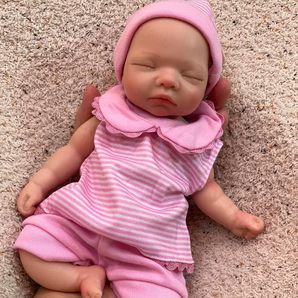 OtardDolls 11inch Realistic Reborn Baby Doll Mini Realistic Reborn Baby Doll Soft Full Silicone Body Handmade Realistic Reborn Baby Doll Gift Set