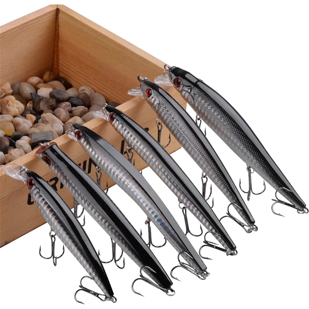 Seabass Lure Set Floating Minnow 13g 15g 16g 19g 22g Flounder Lure Seabass Bonito Yellowtail Tuna Hairtail Blue Fish All Seasons Saltwater Freshwater Compatible Sinking Pencil 6 Sizes