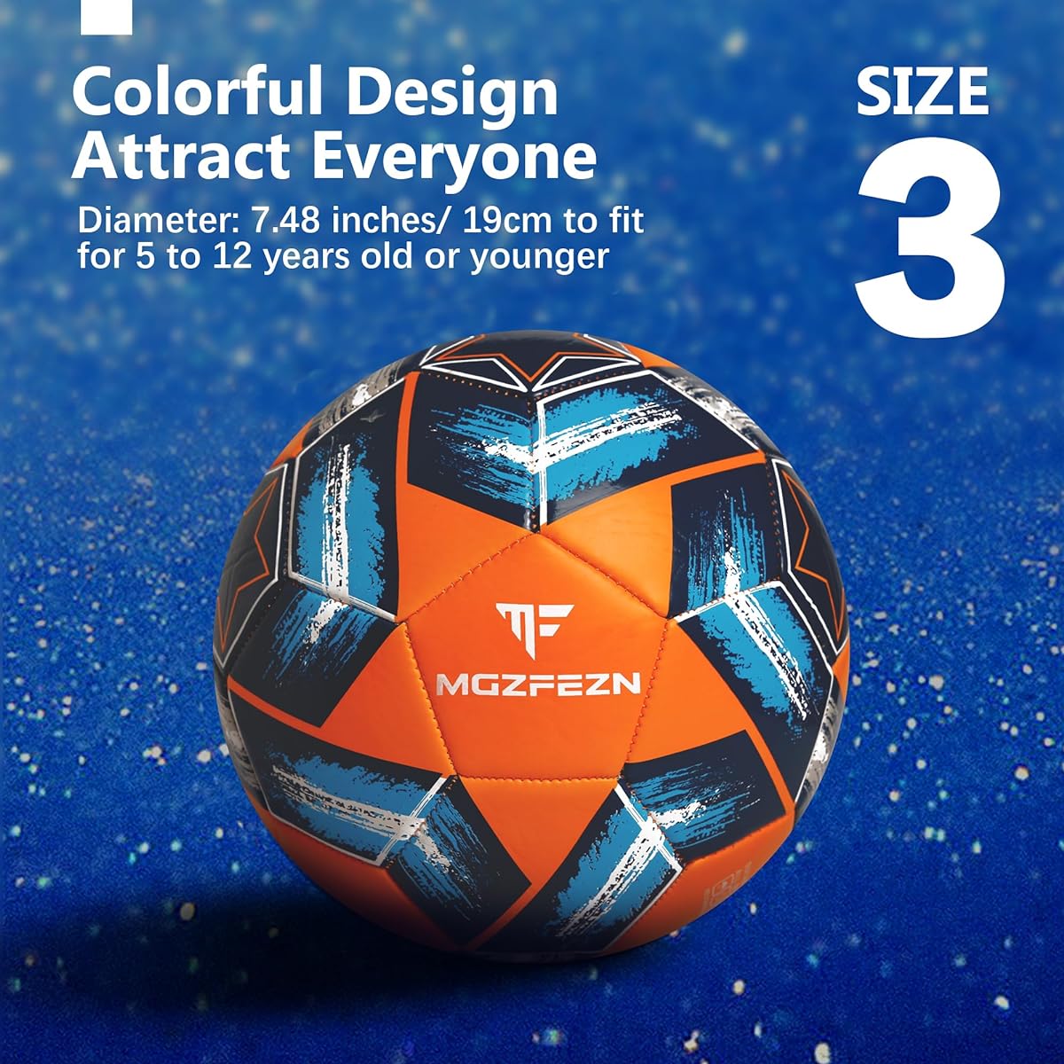 MGZFEZN Soccer Ball for Kids Size 3 Youth Soccer Ball for 5 6 7 8 9 10 Years Old Toddlers Kids Boys Indoor Outdoor 1 Pump 1 Net Bag Gift Box Included