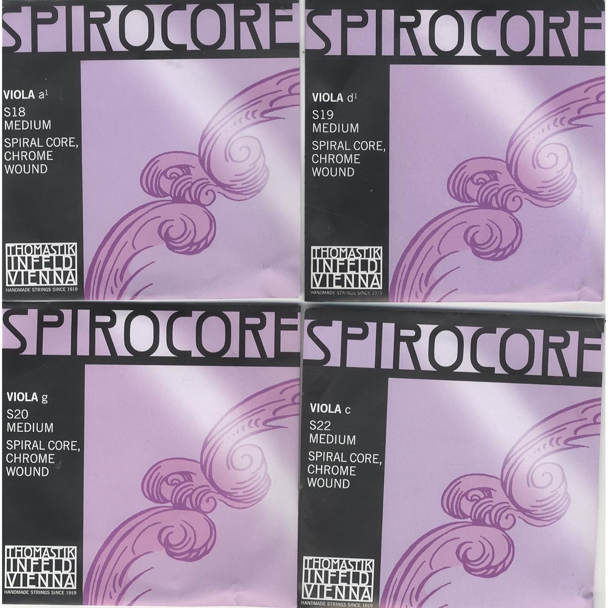 Spirocore Viola Strings A, D, G, C Strings Set of 4 4/4 S23 (Set Contents S18, S19, S20, S22)