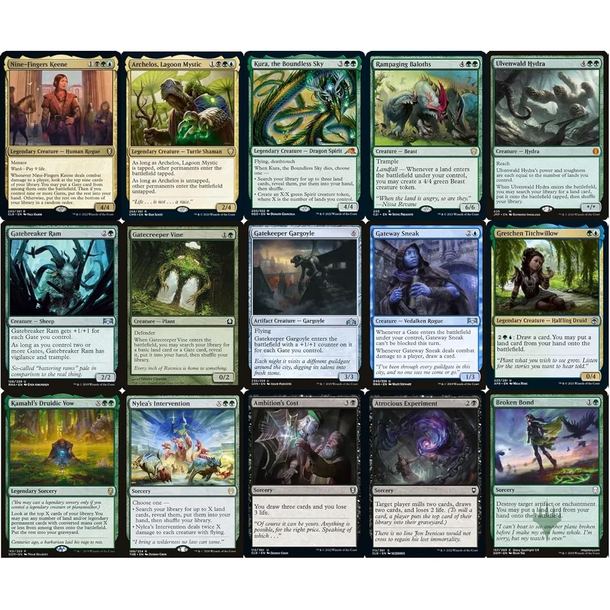 Elite Commander Gates Deck - Sultai - Green Blue Black - EDH - Ninefinger Keen - 100 Cards - Custom Magic the Gathering Deck - Very Powerful!