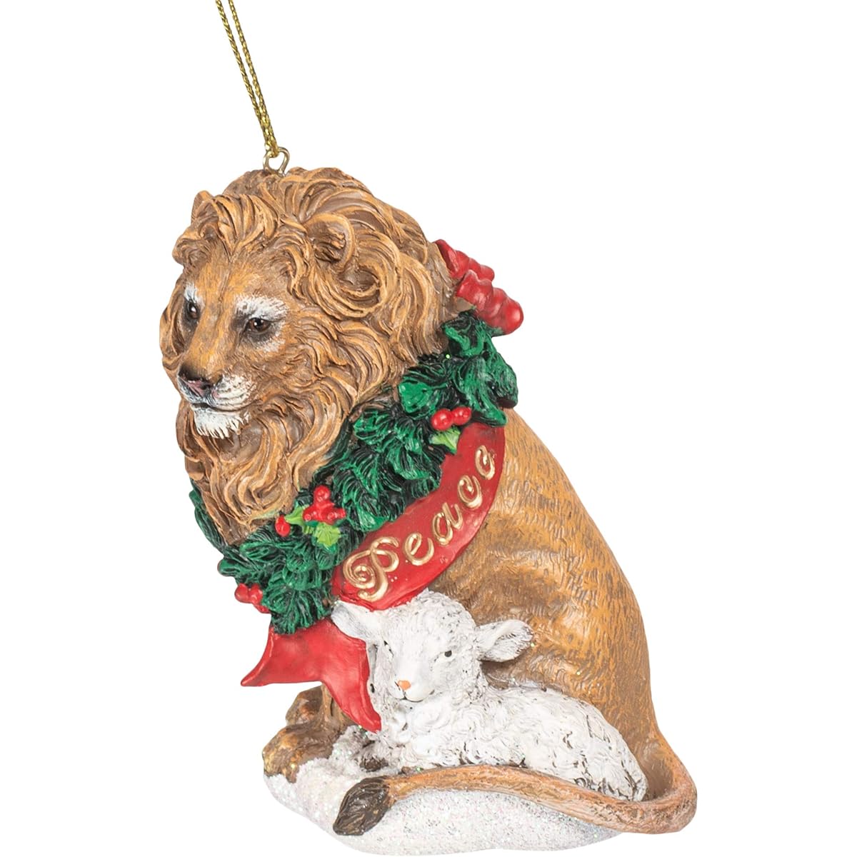 Roman 133361 Ornament Lion & Lamb/Holiday Traditions 3.75" Multicolor