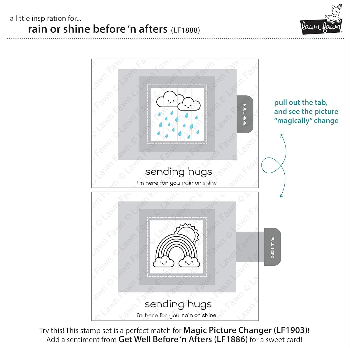 Lawn Fawn Clear Stamp 3" x 4" The Day After Rain or Shine