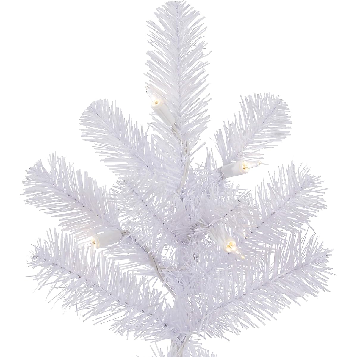 Vickerman 6.5' Crystal White Pine Slim Artificial Christmas Tree with Clear Duralite Incandescent Lights - Artificial Pine Christmas Tree - Seasonal Indoor Decor