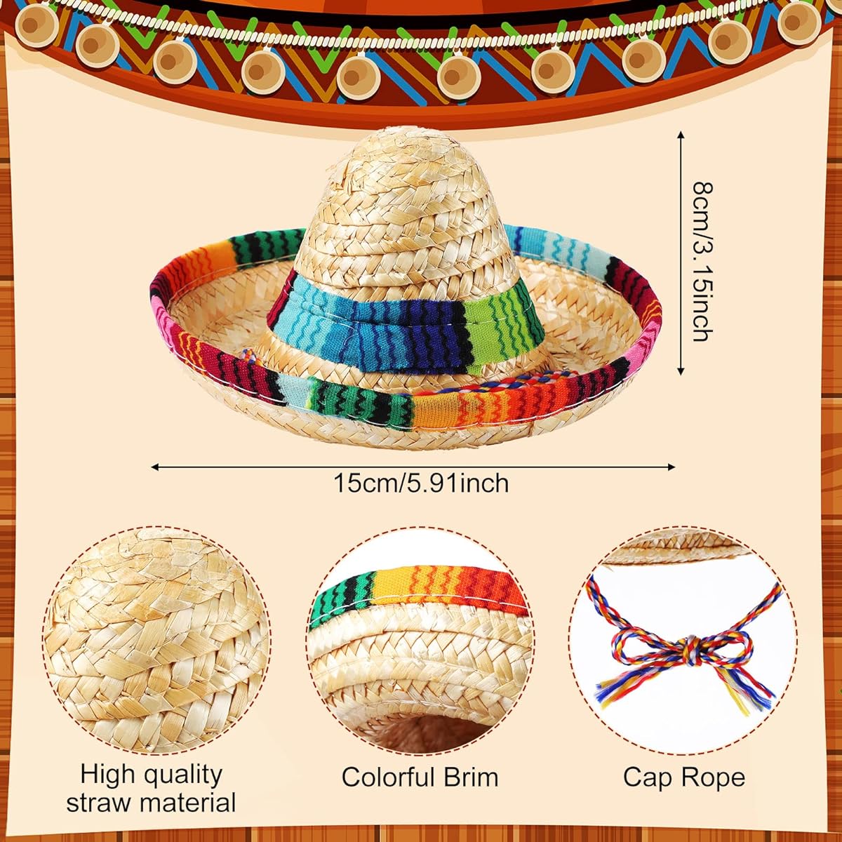 Mexican Theme Party Decorations Set of 12 Large Mexican Table Runner Mini Donkey 4 Pinatas Mini Sombrero Party Hat Mexican Theme Party Birthday Party Fiesta Theme Party Decorations