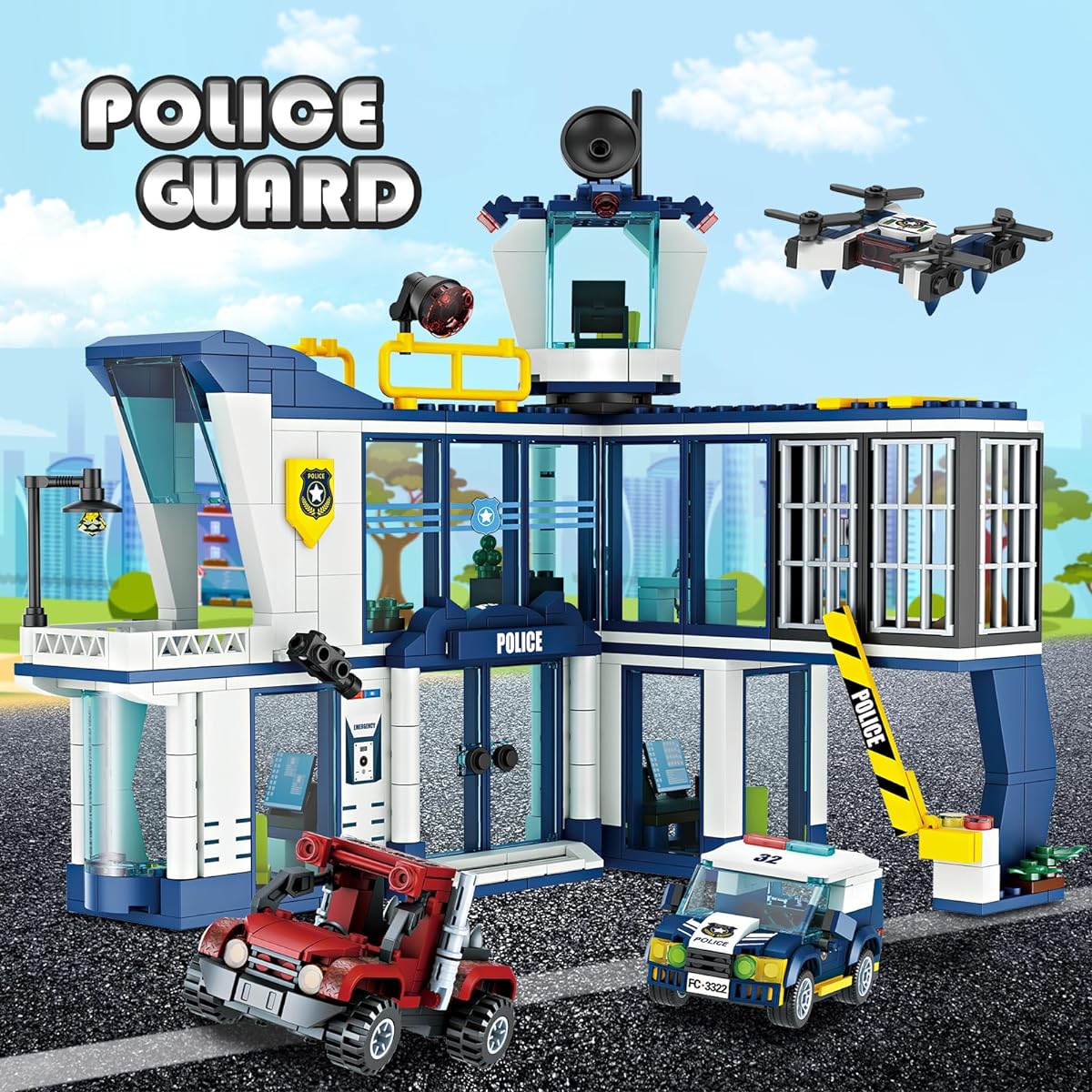 NEWABWN Police Building Toy