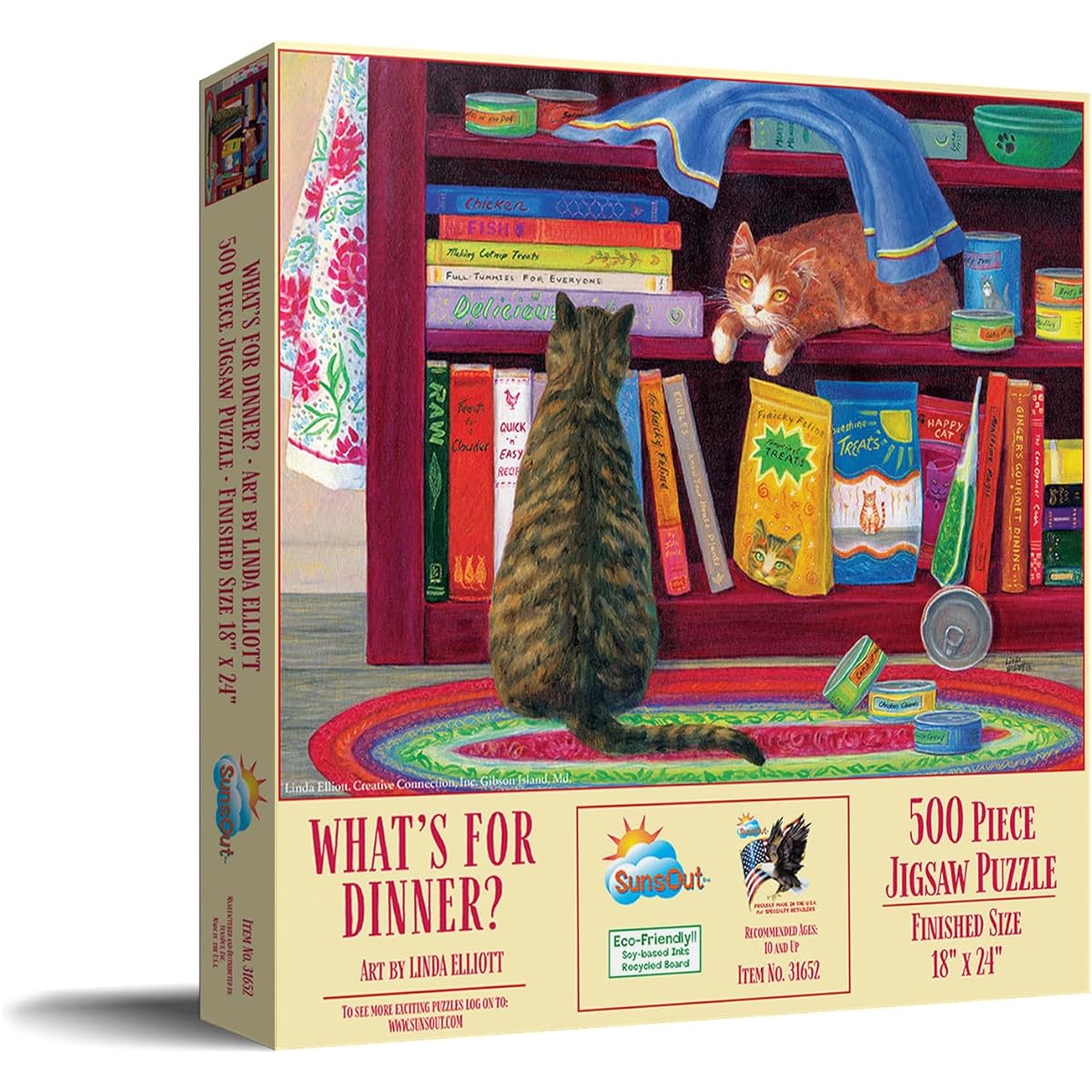 SUNSOUT INC What's for Dinner? 500 Piece Jigsaw Puzzle by Linda Elliott