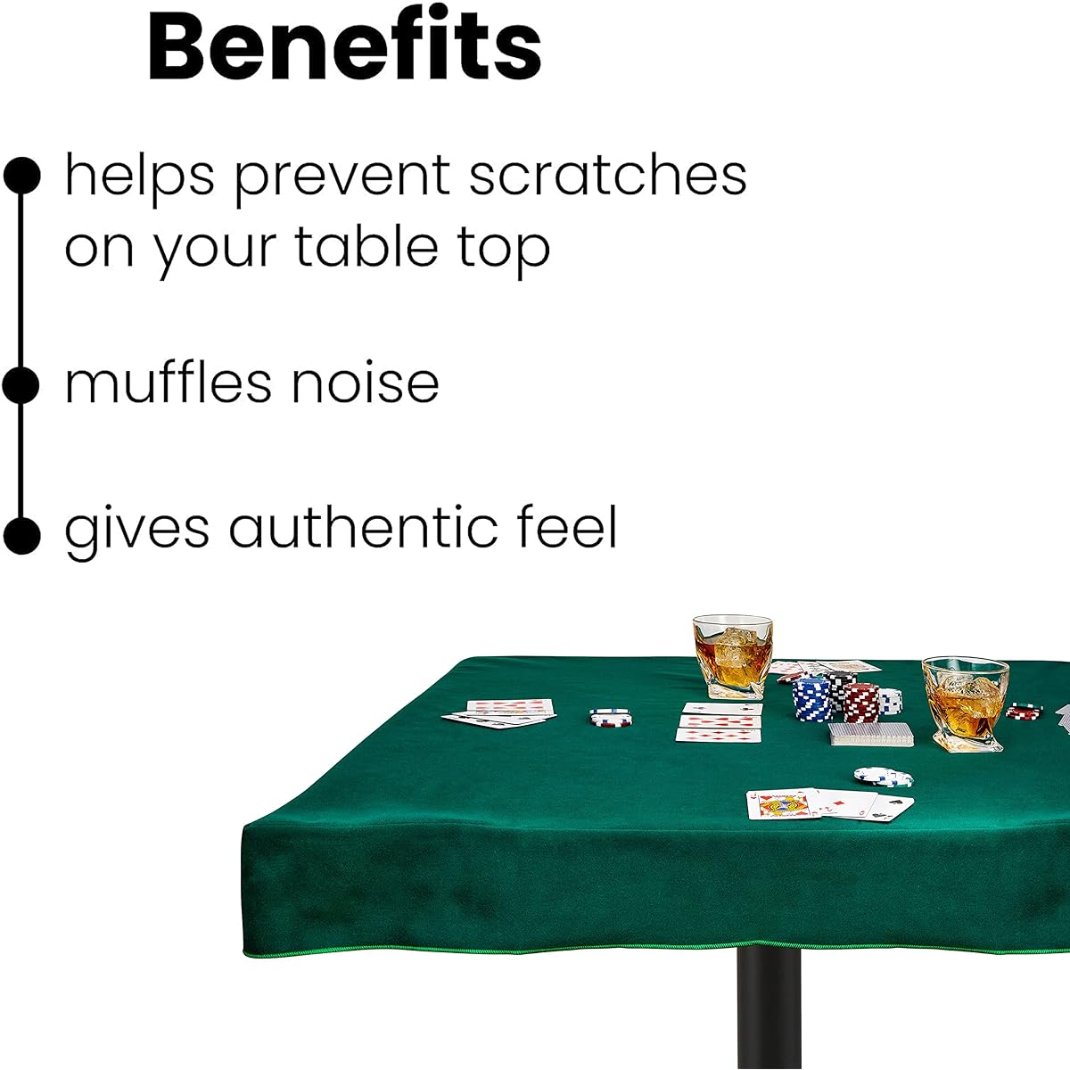 Felt Card Table Game Cover Tablecloth Poker Square Table Topper Fits 36 - 38 Inch Tables