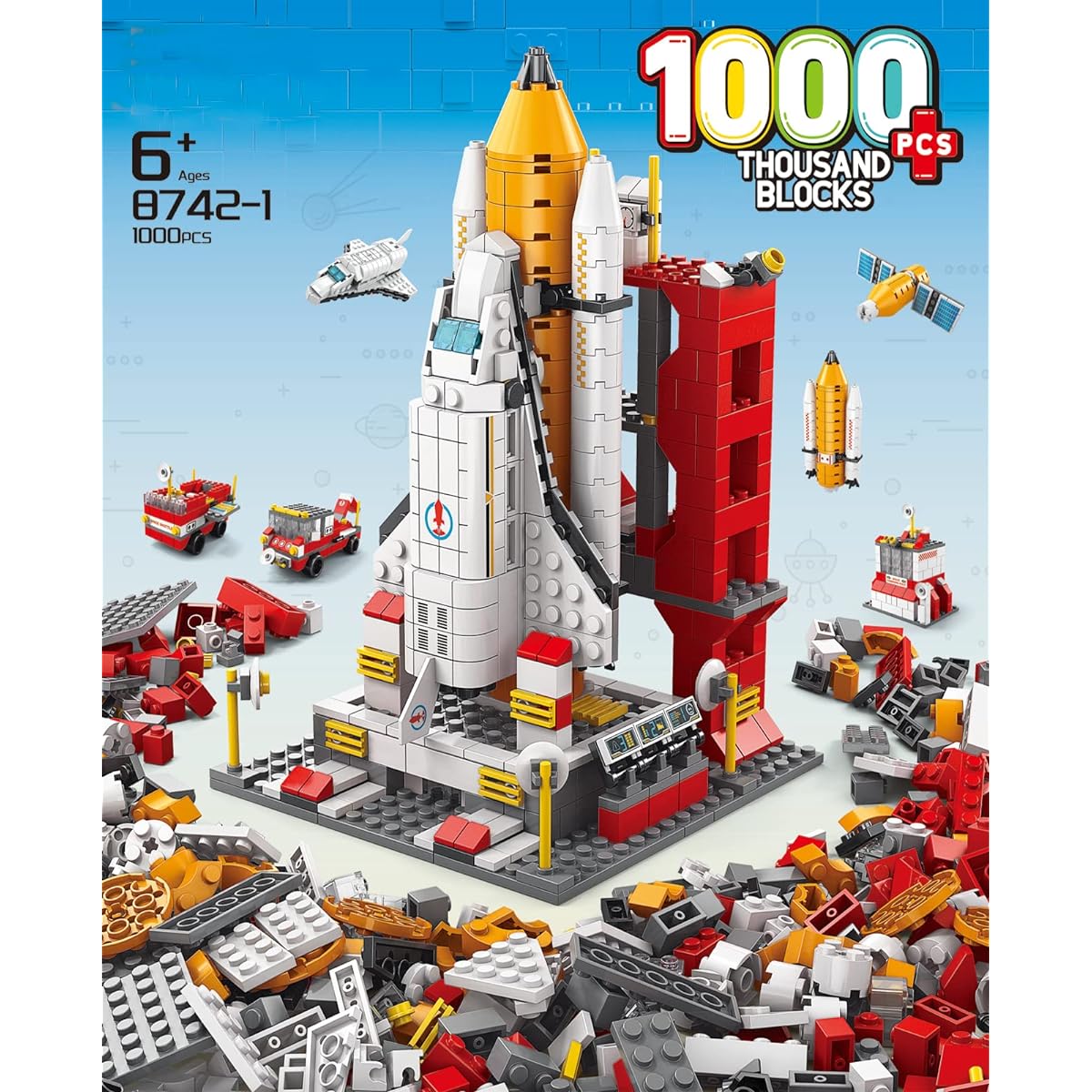 JIADEL Rocket Launch Center Space Explorer with Launch Control Center 6-in-1 STEM Aerospace Building Kit with Heavy Transport Rocket and Launcher, Great Gift for Boys Ages 6-12 (1000 Pieces)