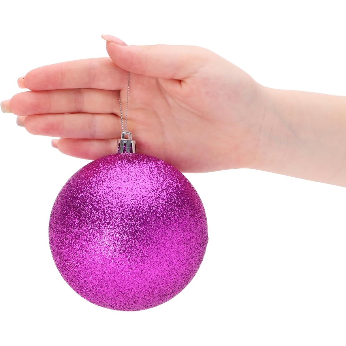 Pack of 5 Extra Large 100mm Purple Decorated Christmas Baubles (BA1005PU)