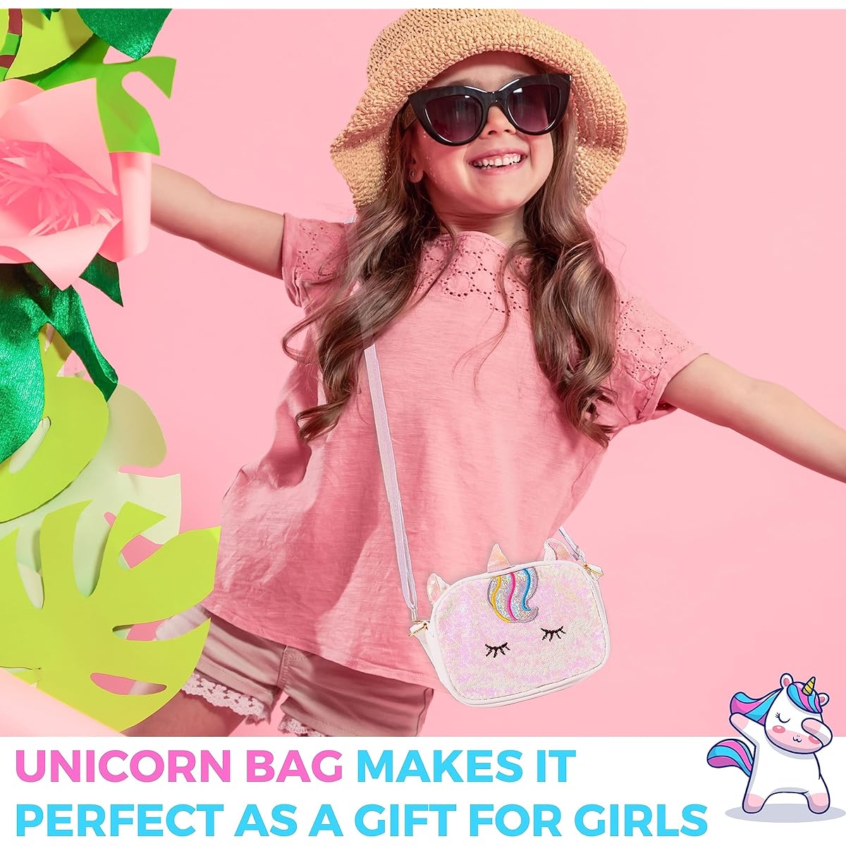 MODDA Unicorn Charm Bracelet Making Kit with Unicorn Bag Charms Beads, Jewelry Making Kit for Girls, Birthday Christmas Gift, Kids Jewelry Set for Girls, Toys, Crafts for Girls, Age 8-12