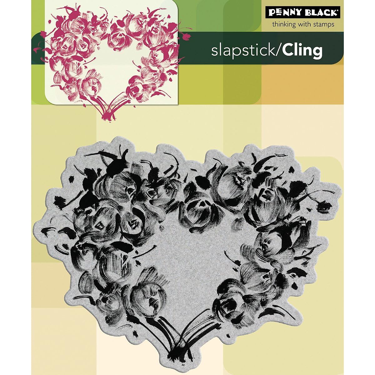 Penny Black 40-095 Adhesive Rubber Stamp Rose Heart