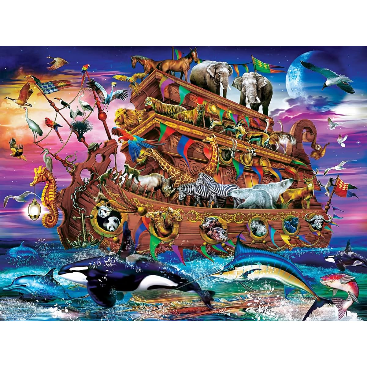 MasterPieces 300 Piece EZ Grip Jigsaw Puzzle Noah's Arc 18"x24"