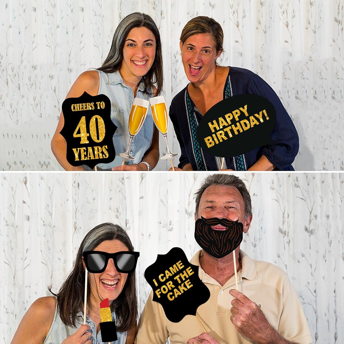 Party Propz 40th Happy Birthday Photo Booth Prop 20 Pieces
