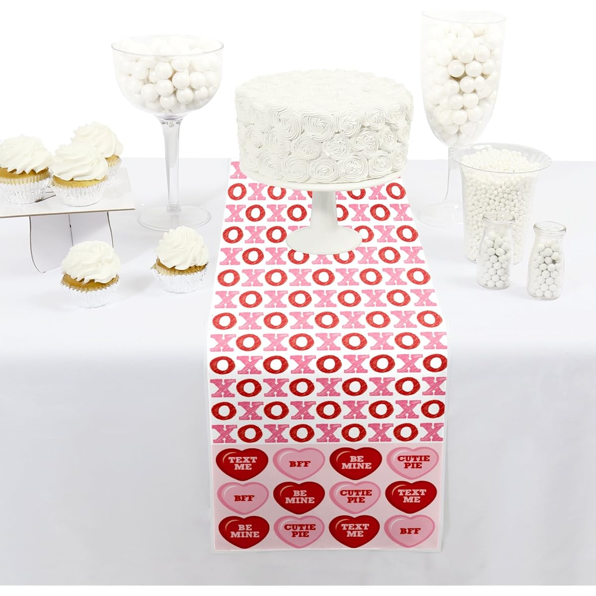 Conversation Hearts - Petite Valentine's Day Party Table Runner - 12" x 60"