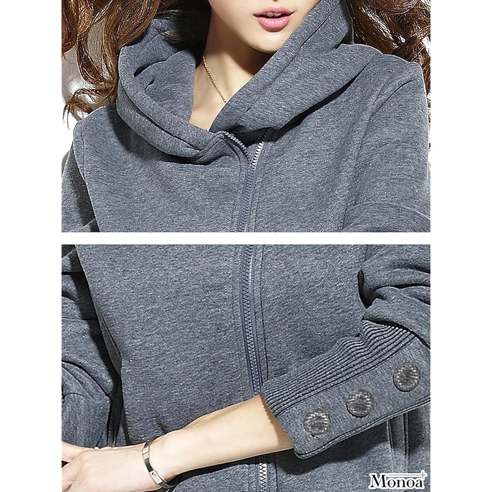 Monoa Women's Sweatshirt, Top and Bottom, 2 Piece Set, Fleece Lining, Slim Fit Setup, Loungewear
