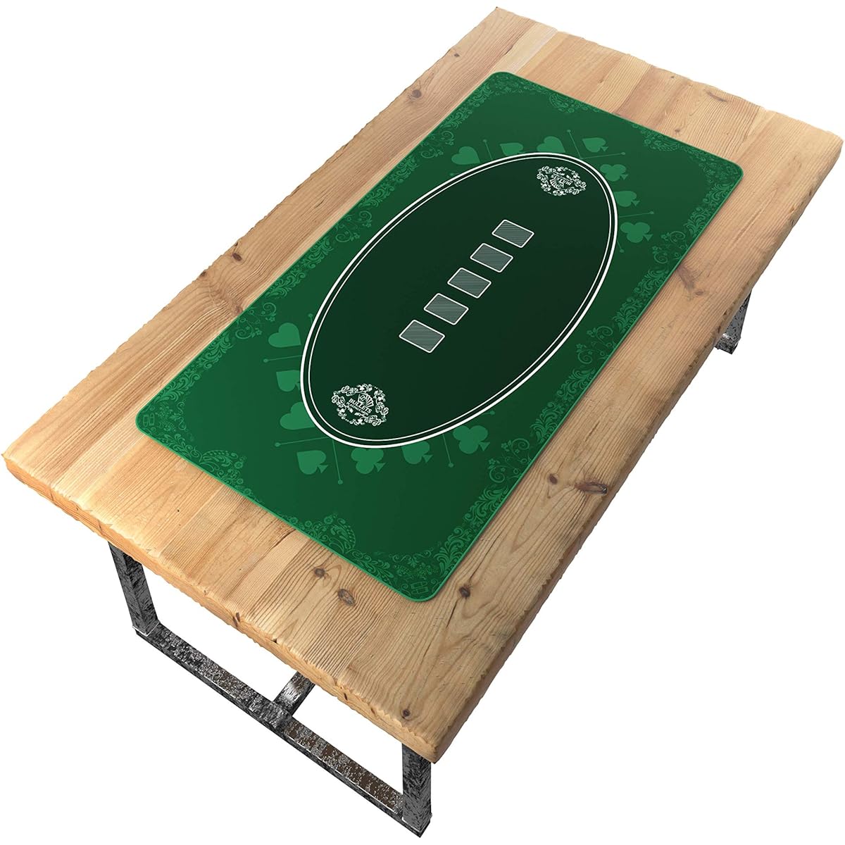 Bullets Playing Cards Poker Layout Table Top Mat 63" x 31.5" Deluxe Playmat for Casino Night