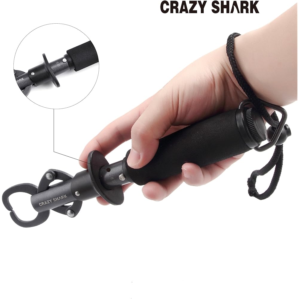 CRAZY SHARK Fish Grip, Fish Catcher, Fish Grip, Lightweight Fish Gripper, Stainless Steel, Multifunctional Tool, Convenient to Carry