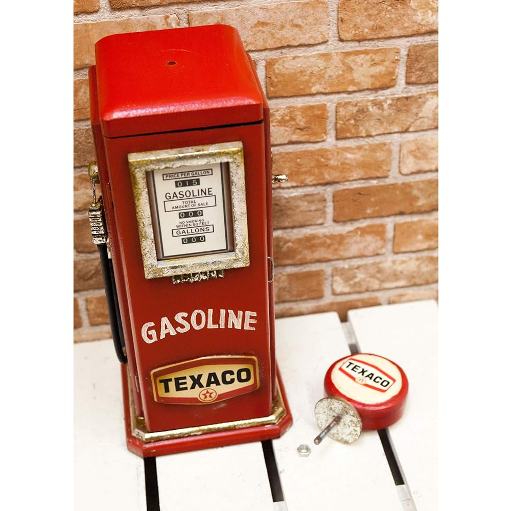 Akizuki Boeki TEXACO W19×D16.5×H53.5cm Gas Pump Multi Cabinet 203MS3236S